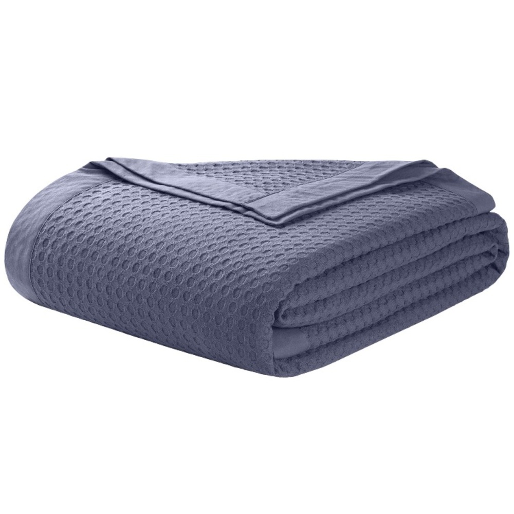 UGG Etta Waffle Blanket, 100% cotton, NWT. Color - denim, size - king.